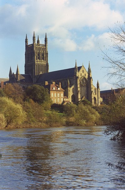 North west view from the River Severn by English School